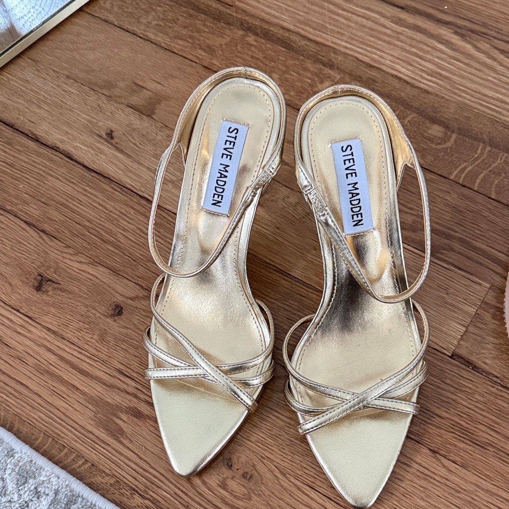 Steve Madden Metallic Gold Strappy Heels